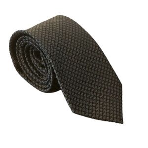 APT 9 100% Silk Tie  Men's Size O/S Gray Silver All Over Print